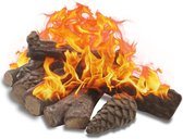 Bol.com Vuurkorf Keramisch hout voor bio-ethanol haarden - decoratieve houtschaakset - binnen en buiten - open haard - decoratie... aanbieding