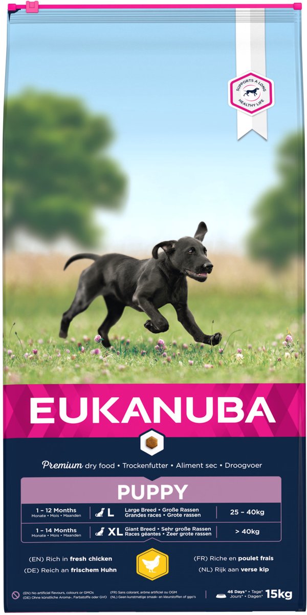 Eukanuba Dog Puppy Large Breed - Kip - Puppyvoer - 15 kg