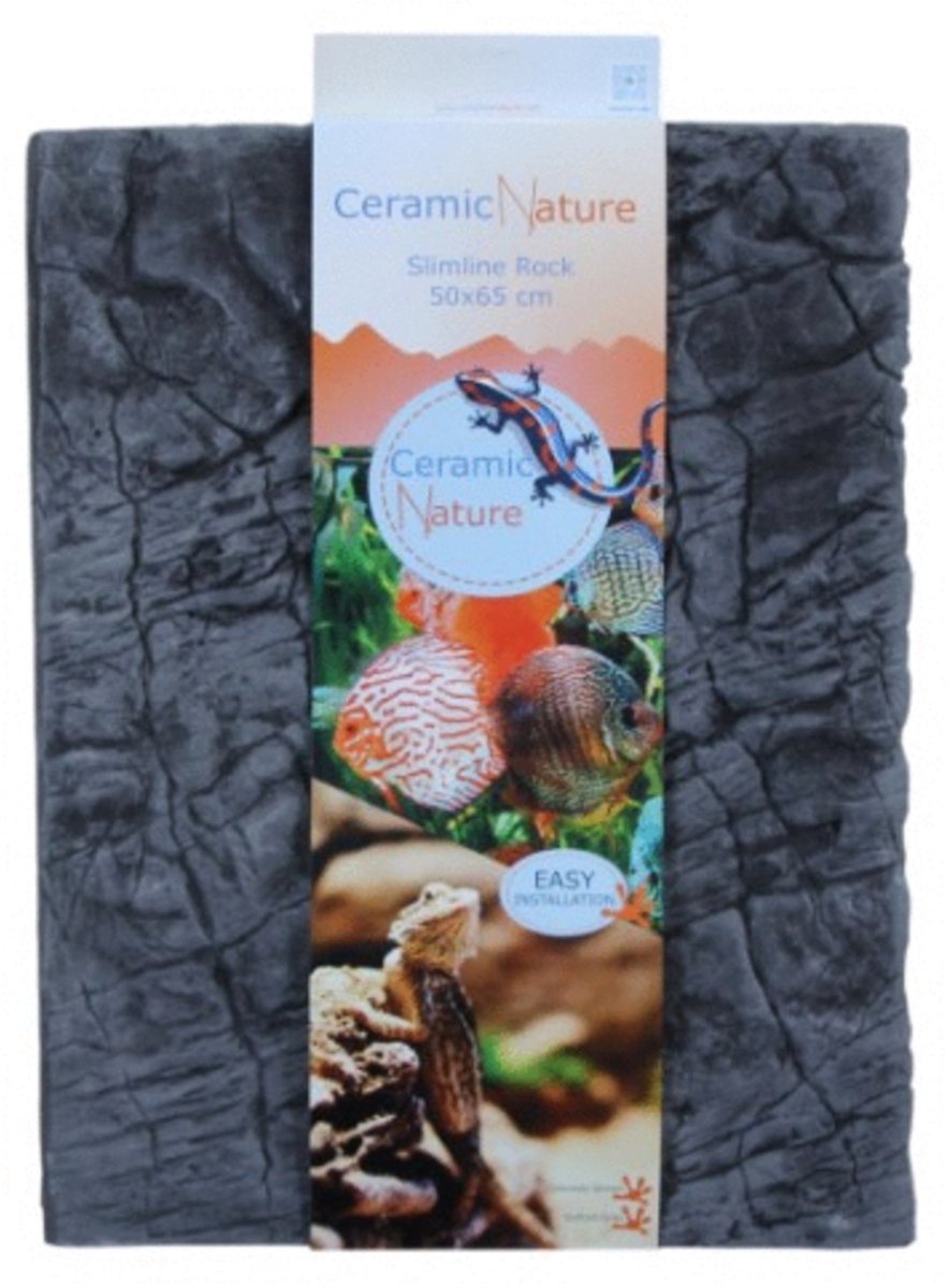 Ceramicnature Cn Slimline Rock Oxford Grey Grijs - Aquarium - Achterwand - 50x65 cm
