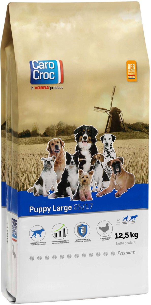 Bol.com Carocroc Puppy Large Gevogelte&Vlees&Rijst - Hondenvoer - 12.5 kg aanbieding