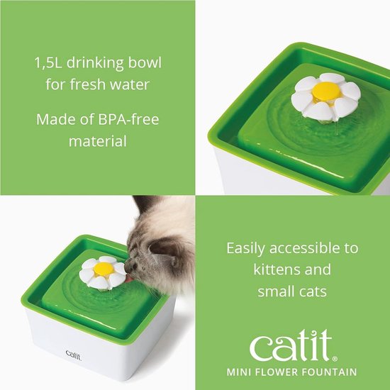 Mini Bloempot Drinkfontein voor Katten - 1,5 L - Stimuleer Gezond Drinkgedrag van Pettrendy — afbeelding 2