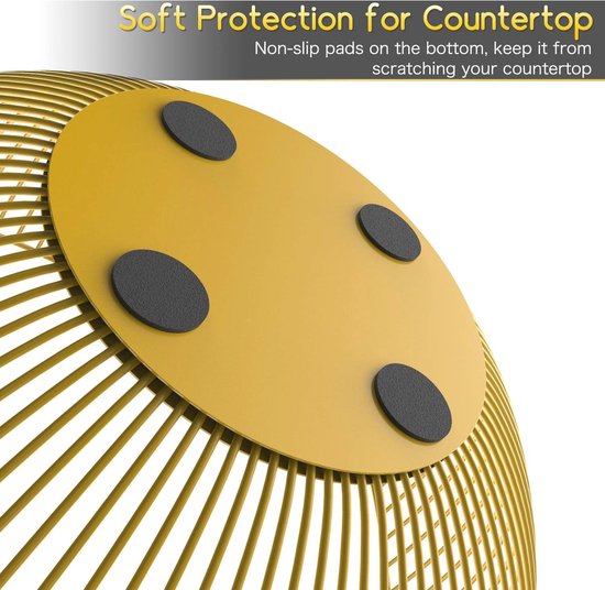 Gouden Fruitschaal 25x14 cm - Grote Metalen Fruitmand voor Aanrecht en Fruitrekken — afbeelding 4