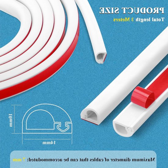 conecto Kabelgoot met 3M plakband, zelfklevend, om te lijmen of te
