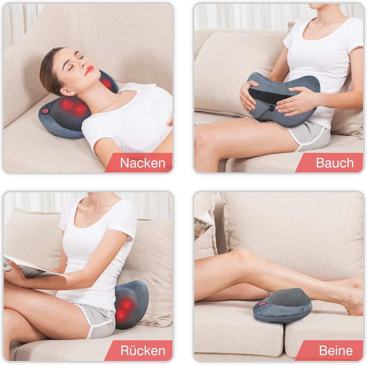 Verwarmd Massagekussen met Shiatsu Functie - Elektrische Rug- en Nekmassage voor Ontspanning en Pijnverlichting — cadeau in Verzorging - foto 5