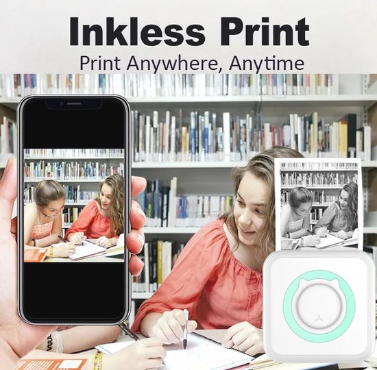 Thermisch papier, 57 x 25 mm, thermisch papier, zelfklevende rollen, papier voor mini-printer, instant print, kindercamera, fotopapier, thermisch printerpapier (6 rollen sticker