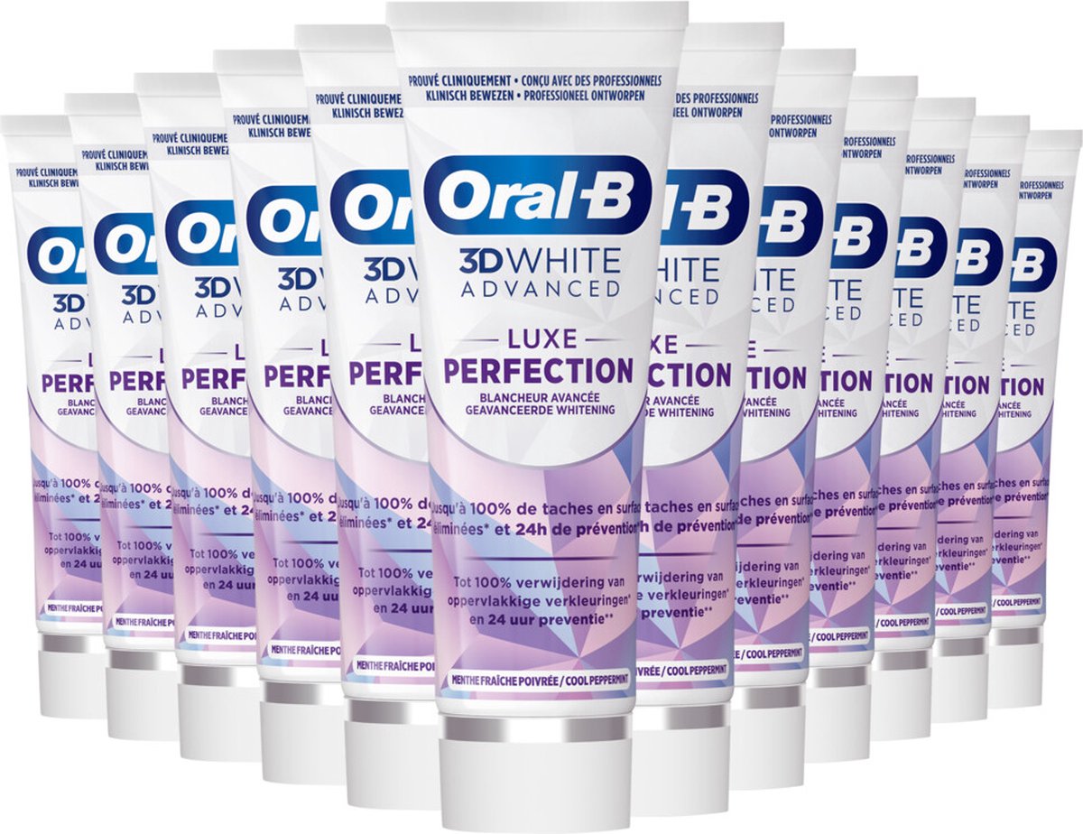 12x Oral-B Tandpasta 3DWhite Advanced Luxe Perfection 75 ml