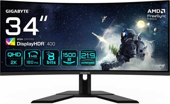 Gigabyte G34WQCP - Curved Ultrawide Gaming Monitor - 180hz - 34 inch
