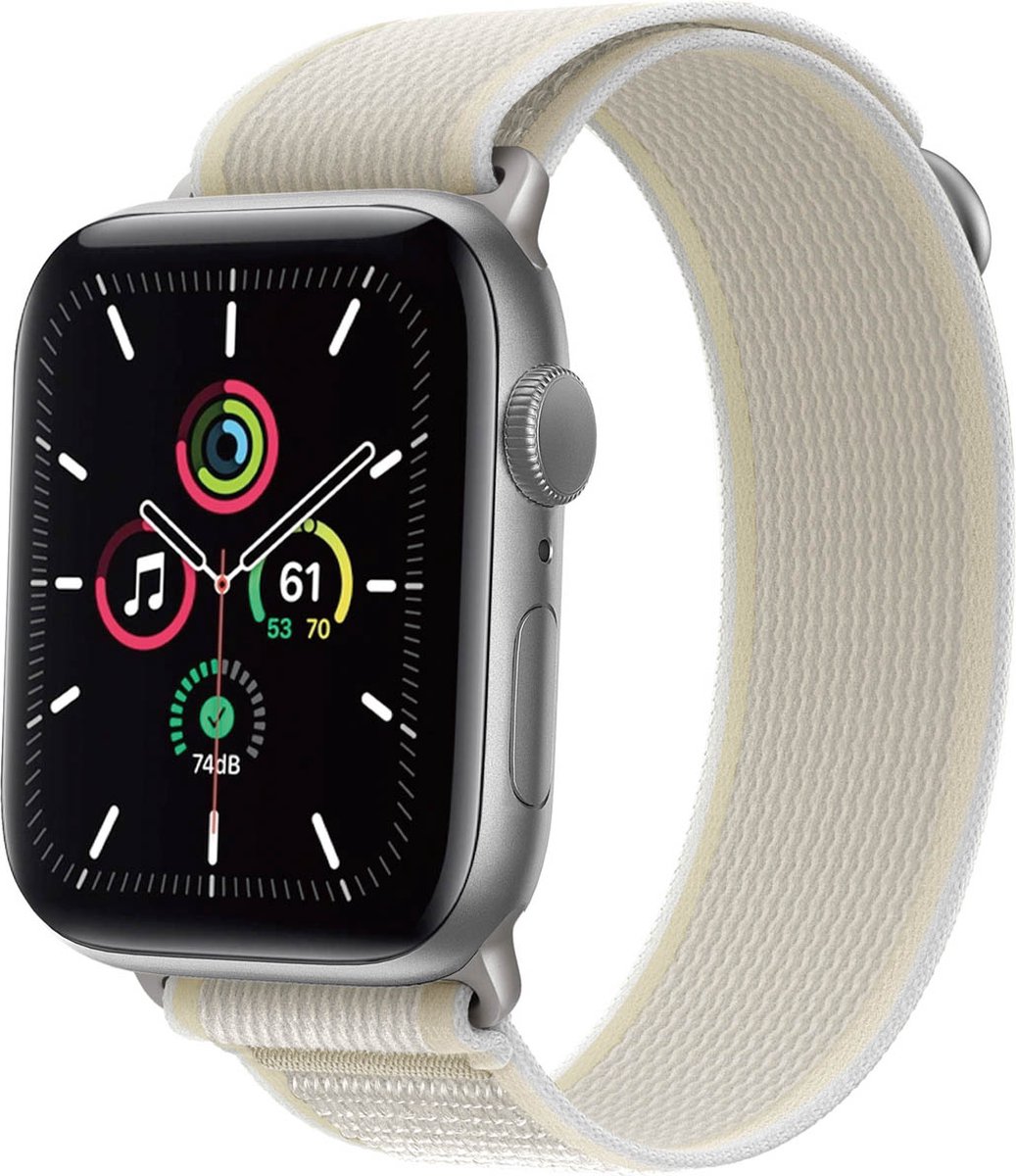iMoshion Nylon Trail bandje geschikt geschikt voor Apple Watch Series 1 / 2 / 3 / 4 / 5 / 6 / 7 / 8 / 9 / SE / Ultra (2) - 42 / 44 / 45 / 49 mm - Sterrenlicht