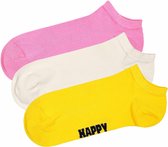 Bol.com Happy Socks unisex 3P sneakersokken solid multi II aanbieding