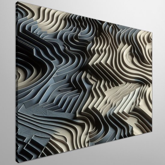 Abstract relief schilderij | Sculpturaal meesterwerk van vormen en ...