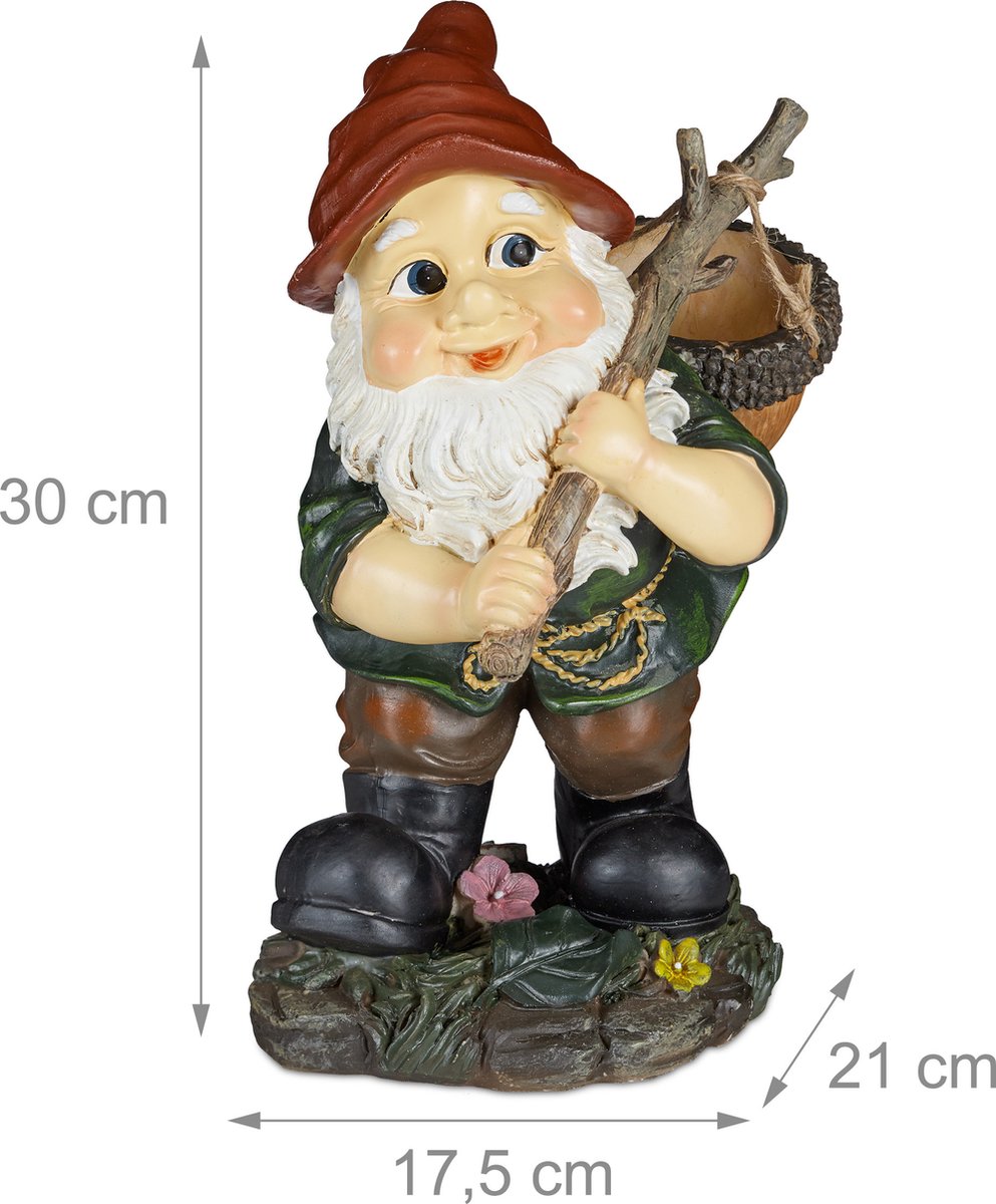 thumbnail: Relaxdays Tuinkabouter Set Van 4 - Weerbestendige, Kleurrijke Tuinbeeldjes Van Polyresin, Vorstvast