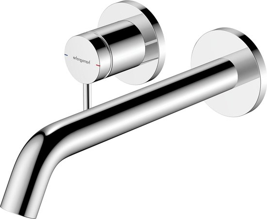 HomeLava Keukenkraan Wandarmatuur Wandmontage, Wastafelkraan Wastafelkraan Warm en Koud Waterkraan Eengreepsmengkraan met S-aansluitingen verstelbaar