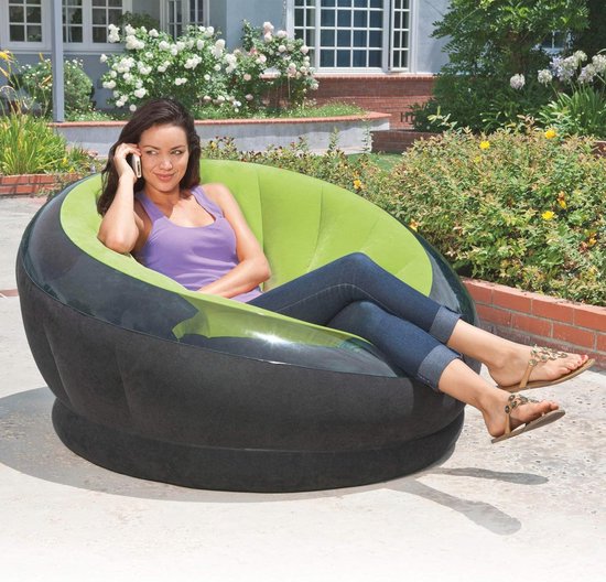 Chaise gonflable - 44" X 43" X 27" - Vert - Design confortable et moderne