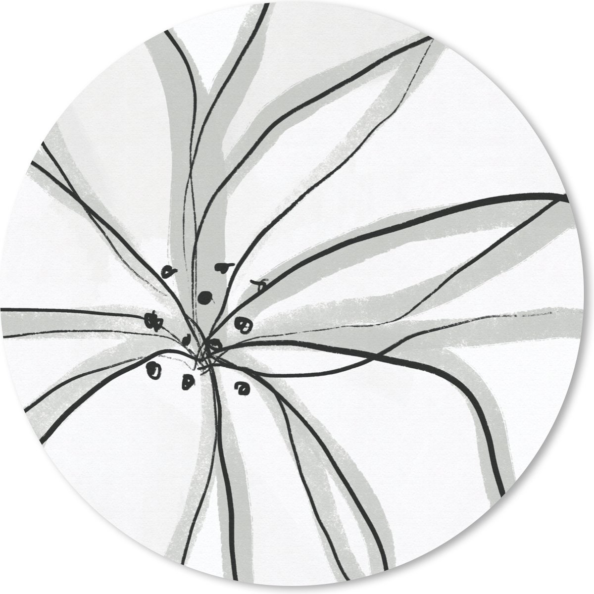 Muismat rond 50x50 cm - Mousepad Bloemen - Abstract - Design - Ronde muismatten
