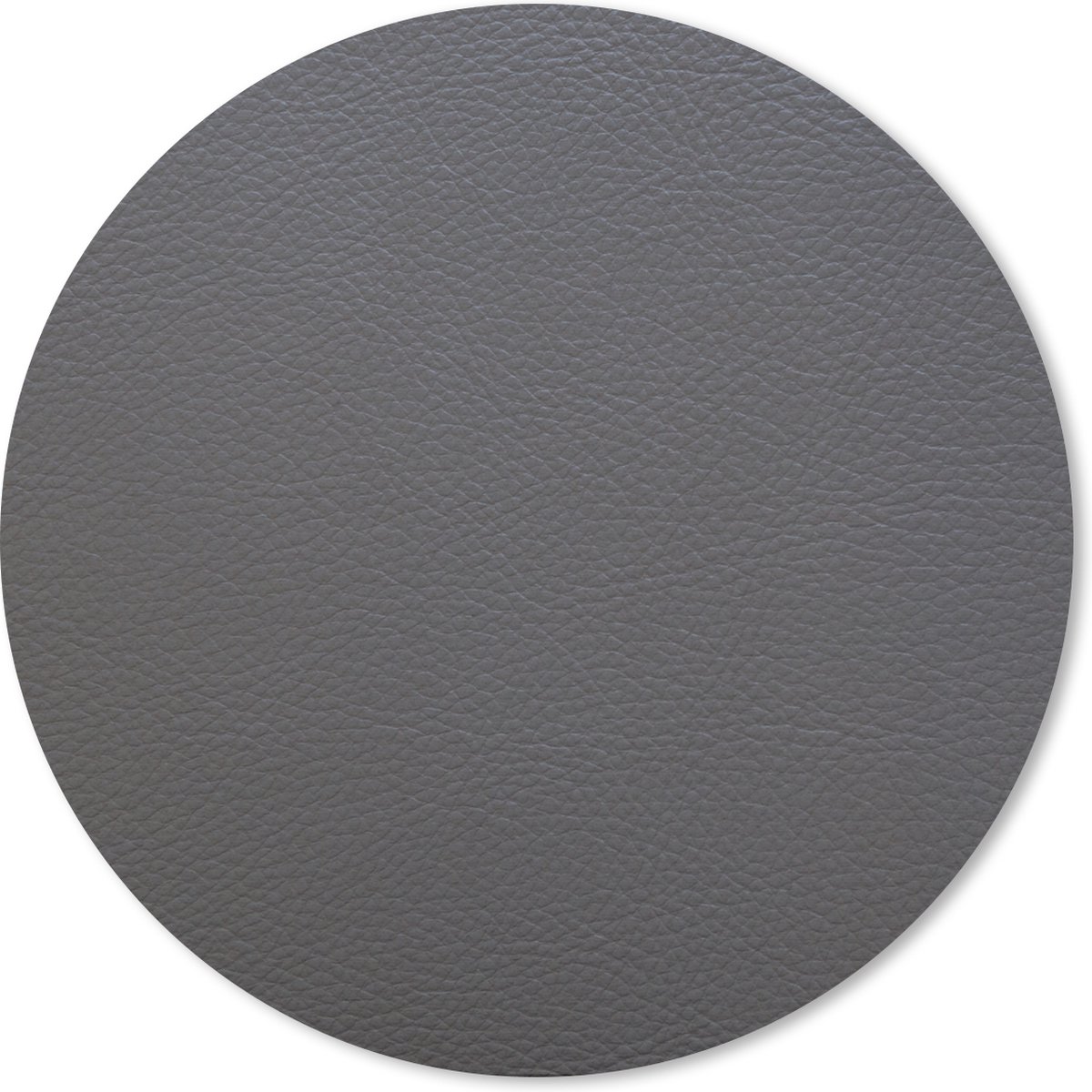 Muismat rond 20x20 cm - Mousepad Leer - Structuur - Lederlook - Grijs - Ronde muismatten