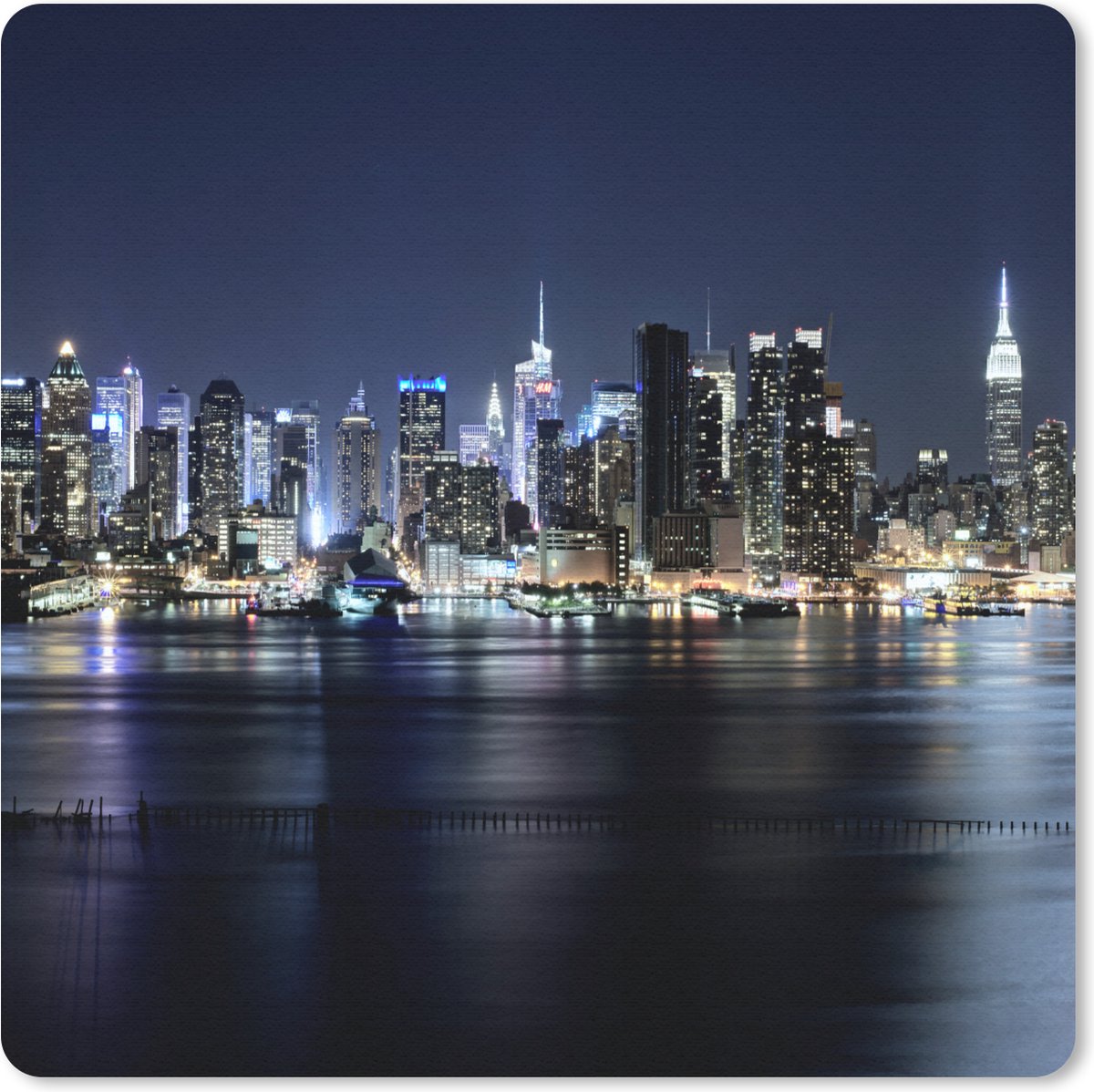 Muismat 20x20 cm - Mousepad New York - Sterrenhemel - Empire State Building - Muismatten