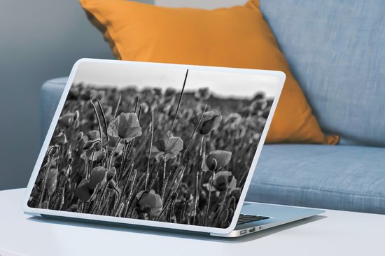 Laptop sticker - 17.3 inch - Bloemen - Klaprozen - Natuur - Rood - 40x30cm - Laptopstickers - Laptop skin - Cover