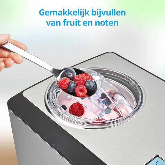 Zelfkoelende IJsmachine met Compressor - 2 Liter Capaciteit voor IJs, Sorbet en Bevroren Yoghurt — afbeelding 4