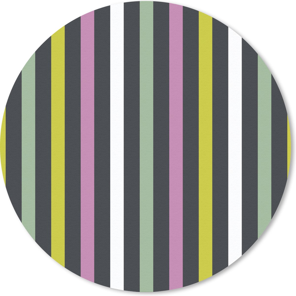 Muismat rond 30x30 cm - Mousepad Strepen - Patroon - Paars - Ronde muismatten