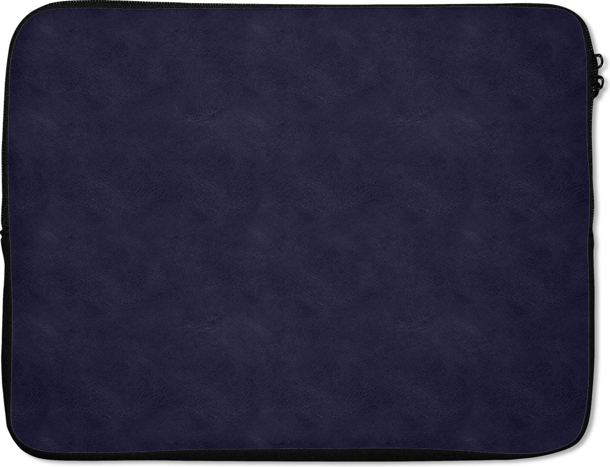 Laptophoes - Leer print - Blauw - Laptop accesoires - 15 6 Inch - Laptop - Laptop sleeve