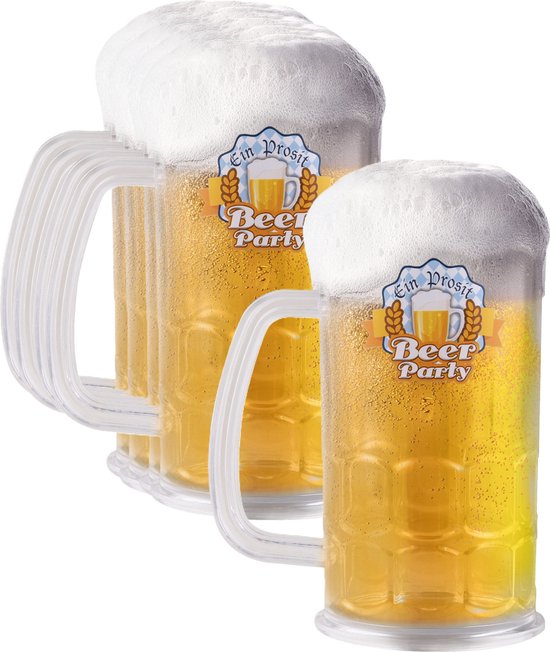 Bierpullen - 20x - hard kunststof - 14 cm - 500 ml - bierglazen - bier - Oktoberfest/Bierfeest horeca feestartikelen