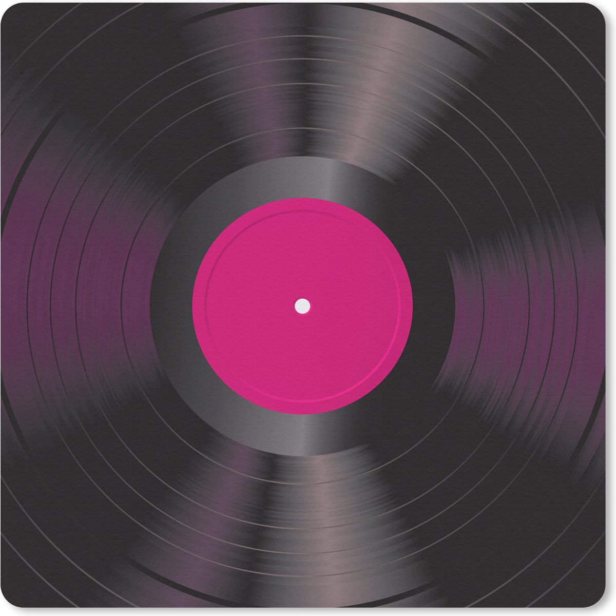 Muismat 20x20 cm - Mousepad LP's vinyl - Roze - Retro - Muismatten