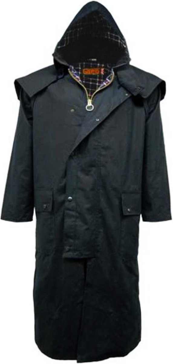 Game Stockman Long Cape Waxjas Heren Zwart