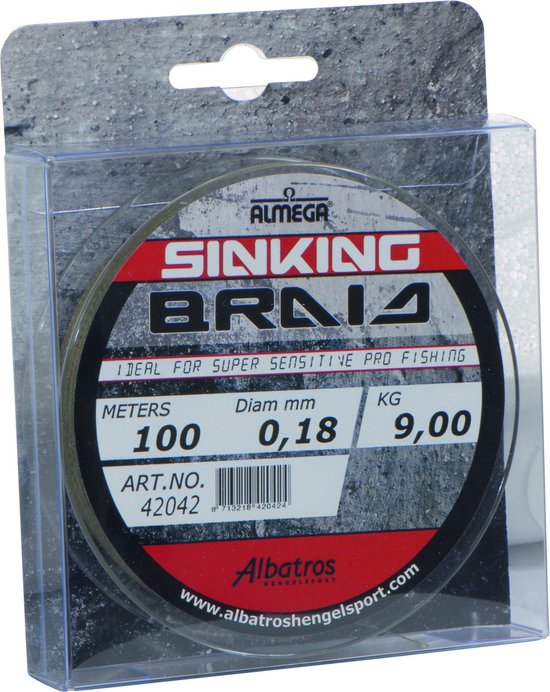 Albatros Sinking Braid - Ligne de pêche tressée - 0,30 mm - 13,6 kg - 100 m