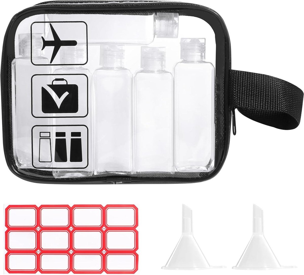 HTML Toilettas voor reizen 10 stuks reisset Vliegtuig lege fles 100 ml Transparant reisflesjes handbagage