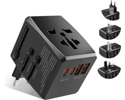 Wereldstekker Universele reisadapter met PD20W 2 USB 1 USB C en 1 AC-stopcontact - Reisstekker voor Duitsland VS Engeland Thailand Italië