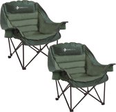 Bol.com Eurocatch Comfy Club Chair XXL - Set 2 stuks - Vouwstoel met 2 Bekerhouders - Kampeerstoel - Campingstoel - Dik Gevoerd ... aanbieding