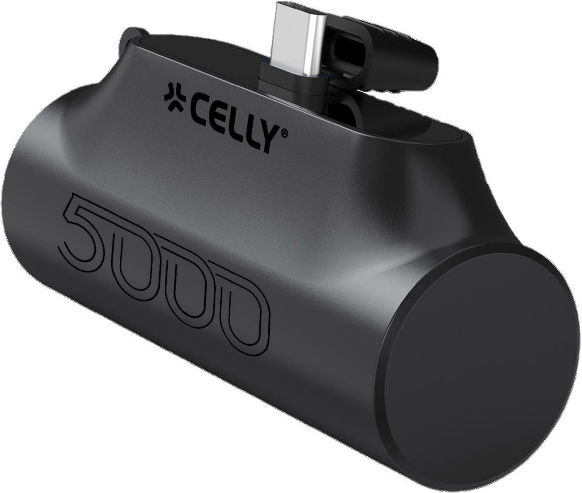 Celly Powerbank 5000mAh - Powerbank geschikt voor o.a. iPhone en Samsung - Zwart