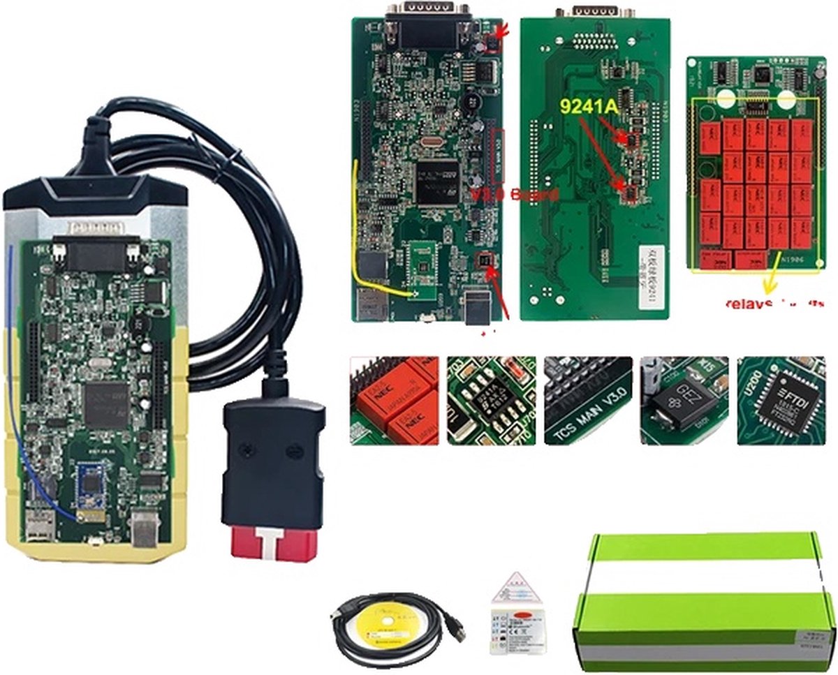 OEM OBD2 Scanner Multidiag Pro+ NEC Relais Gouden Schelp V3.0