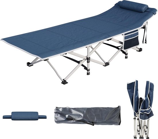 SoBuy Verhoogde Tent met Campingbed voor 2 Personen, 4-in-1 Opvouwbare