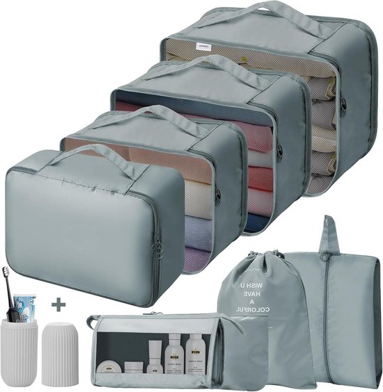 ECOHUB 5 Set Compressie Verpakking Kubussen voor Koffers Organizer Tassen Reisaccessoires met