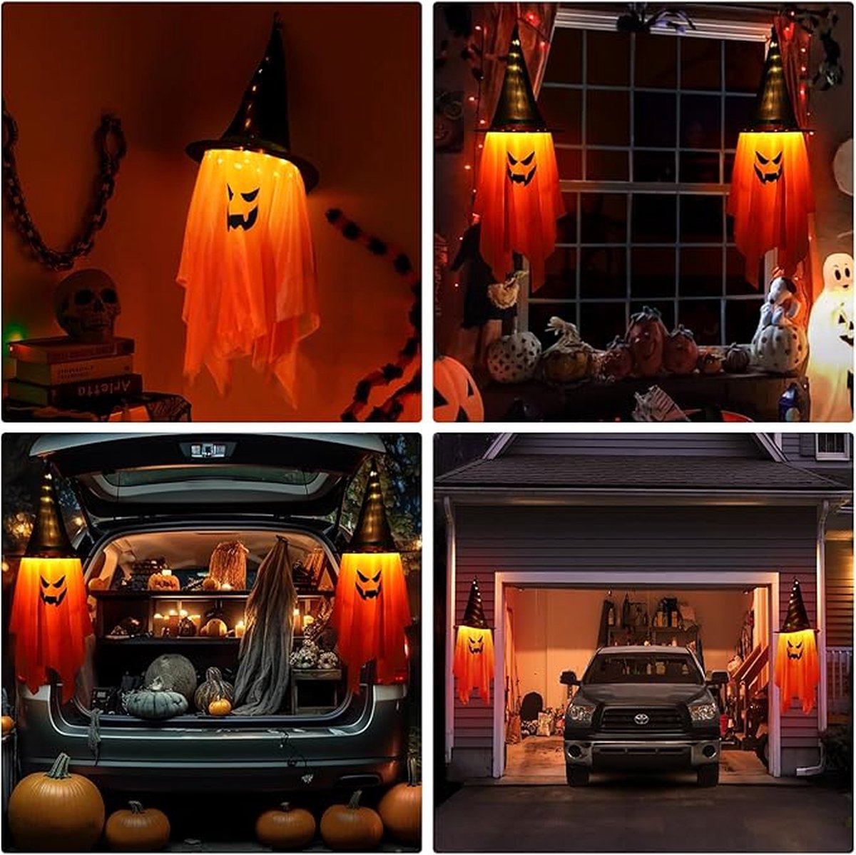 Equivera Halloween Decoratie - Halloween Versiering - Horror Versiering - voor Binnen en Buiten - Spin, Heks, Skelet, Pompoen en Spoken - 2024