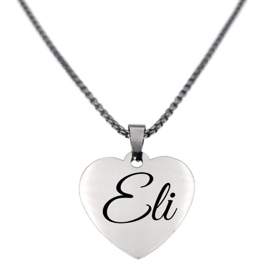 Ketting - Hart - Met Naam - Eli - Zilver