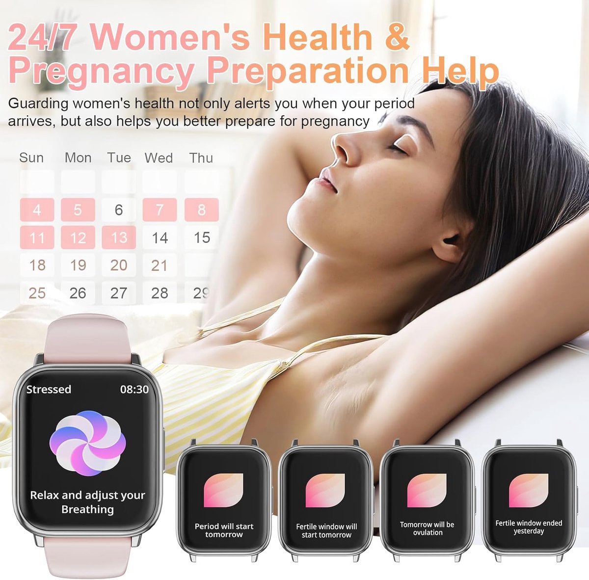 Smartwatch voor dames en heren, fitnesshorloge: 1,83 inch smartwatch, antwoorden met oproepen, bloeddruk, stappenteller, bluetooth, sport, activiteitstracker, waterdicht IP67, voor Android en iOS