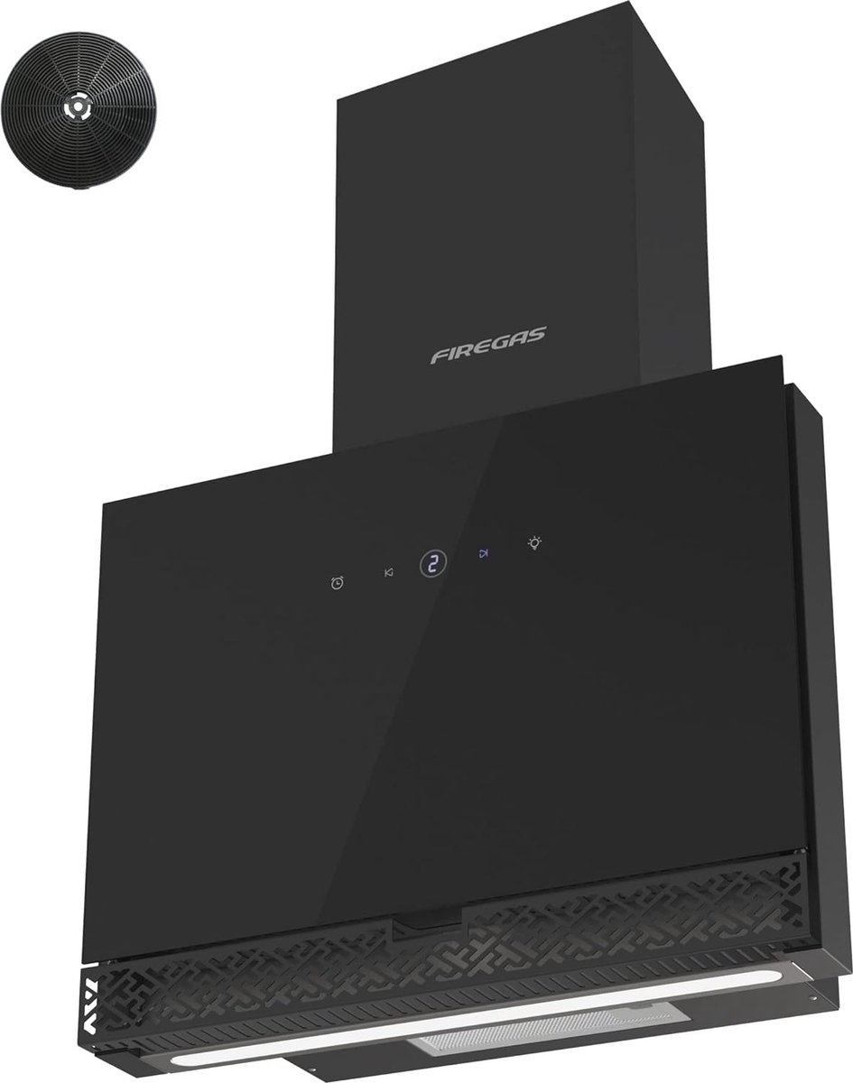 Afzuigkap 60 cm met 510 m³/h luchthoeveelheid, stille motor en touchscreen bediening
