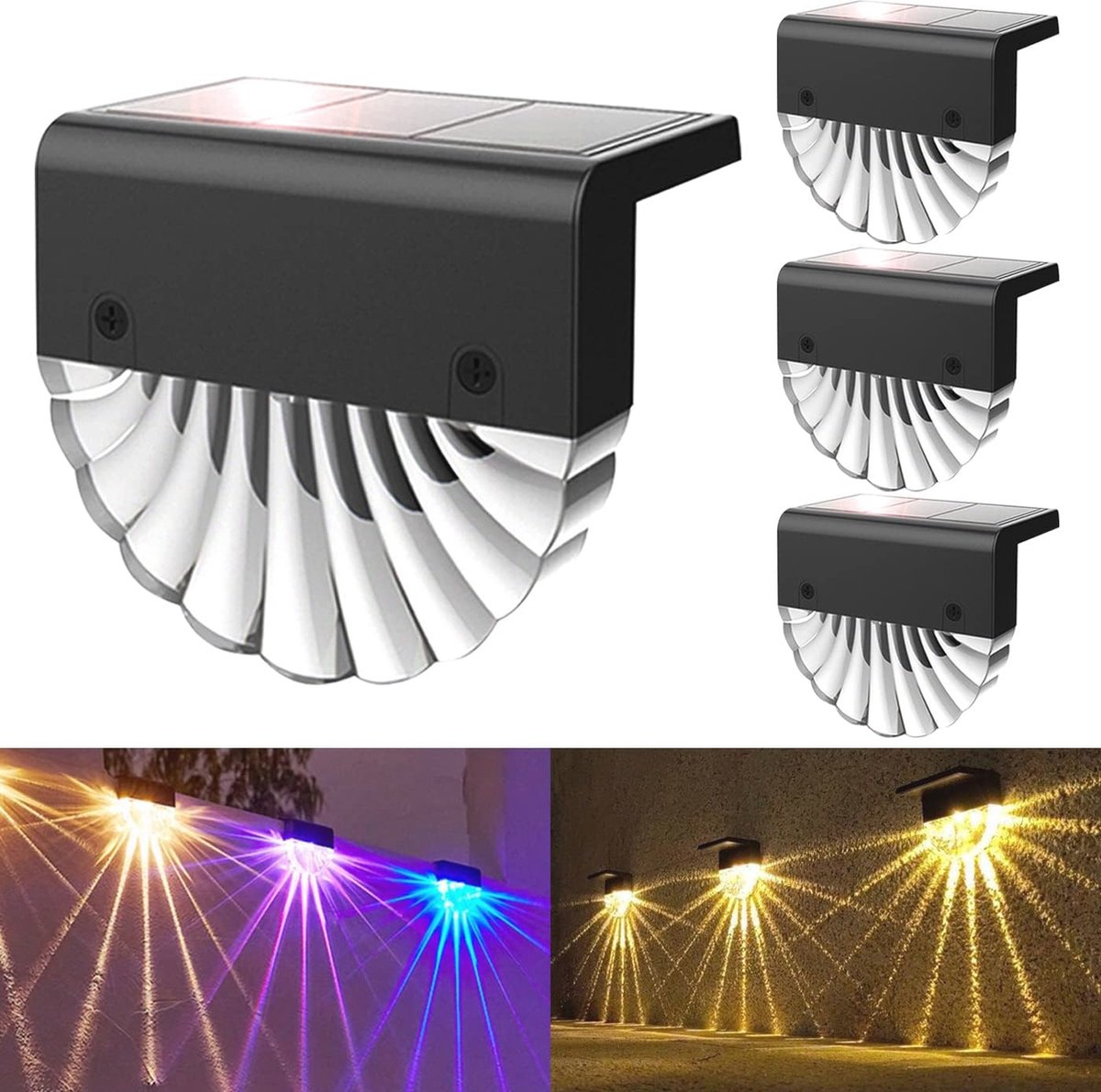 Buitenlamp op Zonne-Energie met 2 Modi - IP65 Waterdichte Solar Wandlampen voor Tuin en Pa