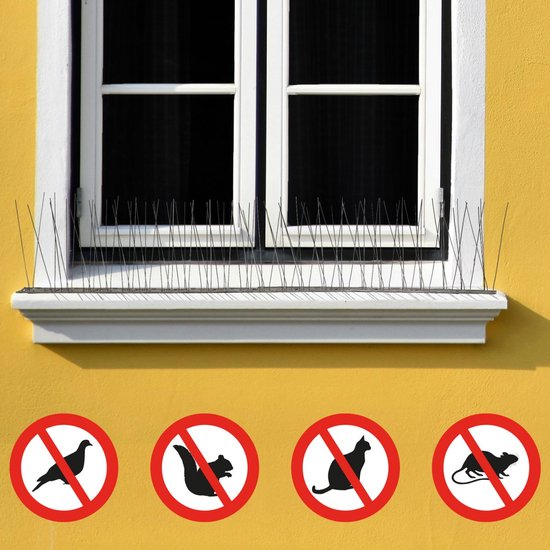 Épingles à pigeons - Acier 300 cm - Pointes anti-pigeons - Épingles à mouettes anti-oiseaux