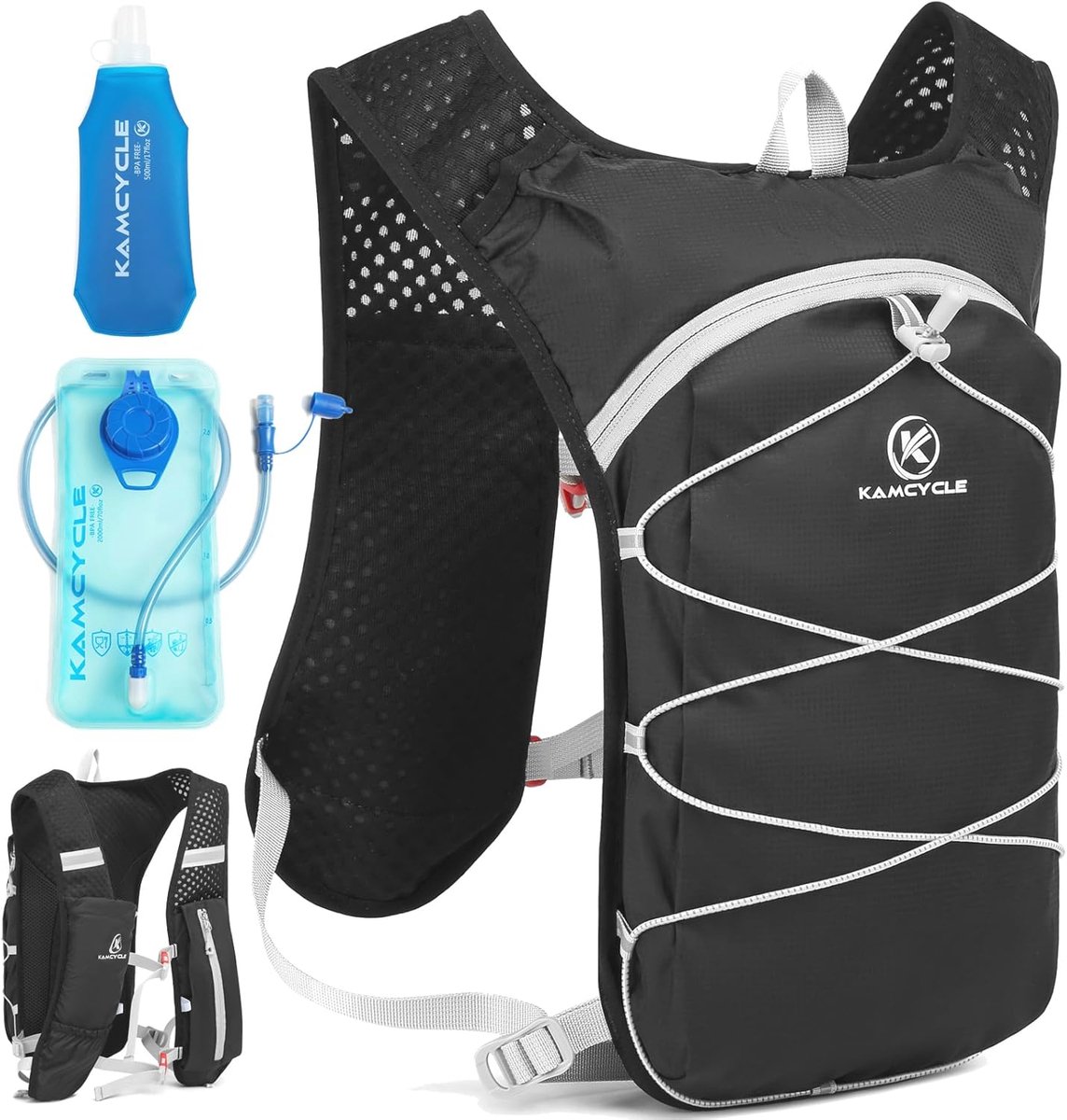 Ultralichte Hardlooprugzak voor Trailrunning en Wandelen met Drinkzak en Waterfles