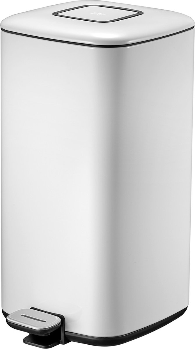 Goedkoopste EKO - Regent pedaalemmer 20 liter - Stainless steel Plastic - wit - Prullenbak