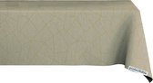Tafelzeil Geometrisch Creme met Goud 140x230cm - Tafelkleed Afwasbaar - Kunststof