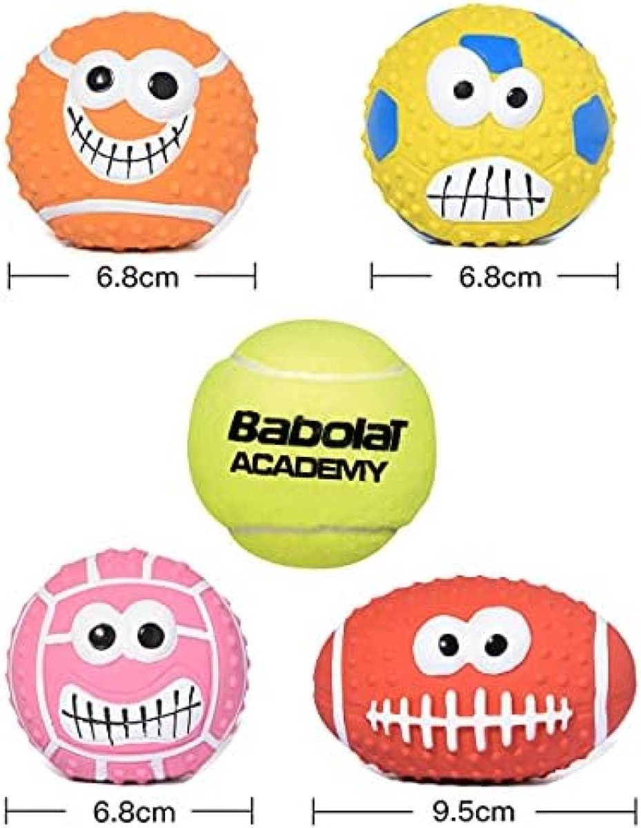 TONGKTAI Hondenspeelgoed, piepend, 8 stuks, interactief latex hondenballen, piepspeelgoed, zachte springende eivormige dierenballen voor puppy's, kleine honden