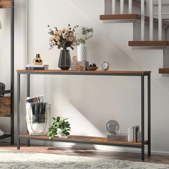 Consoletafel eikendecor/zwart, 120 x 39 x 75,5 cm, design dressoir
