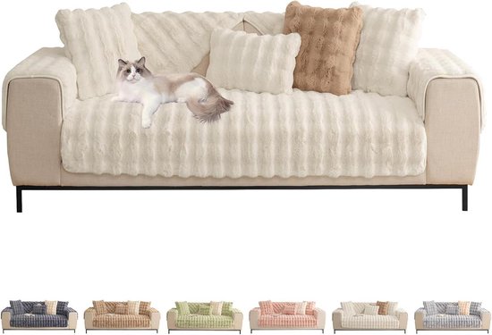 Foto: Bankhoezen voor 1 tot 4 zitsbank dikke hoekbankhoes l vorm chaise longue meubelbescherming voor woonkamer superzachte hoezen voor armleuning rugleuning beige 71 x 71 cm hoekbank hoes stretch