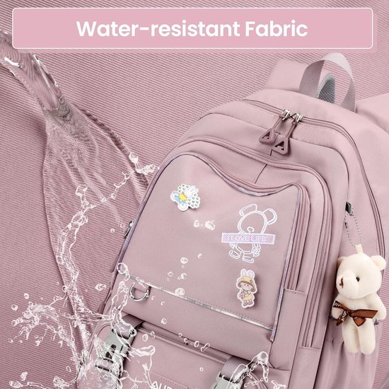 Amythe Schoolrugzak voor tienermeisjes, groot schooltas, tieners, school, schooltas, meisjes, waterdicht, casual daypack voor basisschool, middelbare school en universiteit, zwart, lila, blauw, koraal