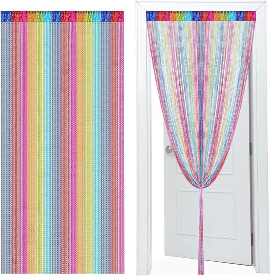 2 Stuks Draadgordijnen, 100 X 200 cm Glanzend Kwastje Gordijnpaneel, Roze Vliegengordijn, Decoratie Gordijn Vliegengordijn, Afscheidingen voor Woon- en Slaapkamer voor Bruiloft en Raamdecoratie