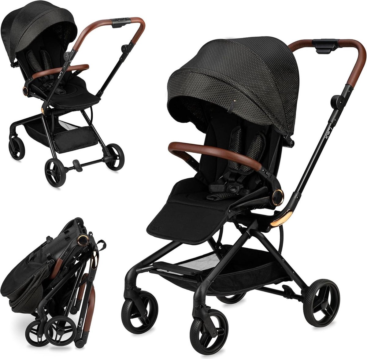 Image of Adelle Inklapbare Buggy 6 Maand tot 22 kg - 360° Zitting - 5-Punts Veiligheidsgordel Buggy inklapbaar vliegtuig